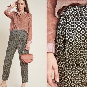 Anthropologie NWT Larkin Jacquard Tapered Trousers